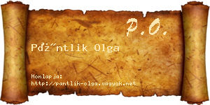 Pántlik Olga névjegykártya